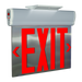 RAB Aluminum Edgelit NYC Compliant Exit Sign Double Face Mirror Panel Red Letters Brushed Aluminum Housing (ELSNYC-MP)