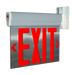 RAB Aluminum Edgelit NYC Compliant Exit Sign Double Face Mirror Panel Red Letters Brushed Aluminum Housing (ELSNYC-MP)