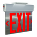 RAB Aluminum Edgelit NYC Compliant Exit Sign Double Face Mirror Panel Red Letters Brushed Aluminum Housing (ELSNYC-MP)