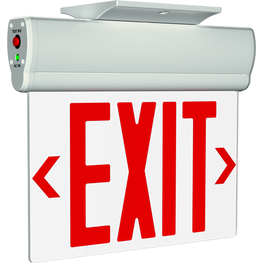 RAB Thermoplastic Edgelit Exit Sign Single Face Clear Panel Selectable Red Or Green Letters White Housing (ELS)