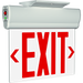 RAB Thermoplastic Edgelit Exit Sign Single Face Clear Panel Selectable Red Or Green Letters White Housing (ELS)