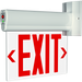 RAB Thermoplastic Edgelit Exit Sign Single Face Clear Panel Selectable Red Or Green Letters White Housing (ELS)