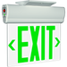 RAB Thermoplastic Edgelit Exit Sign Single Face Clear Panel Selectable Red Or Green Letters White Housing (ELS)