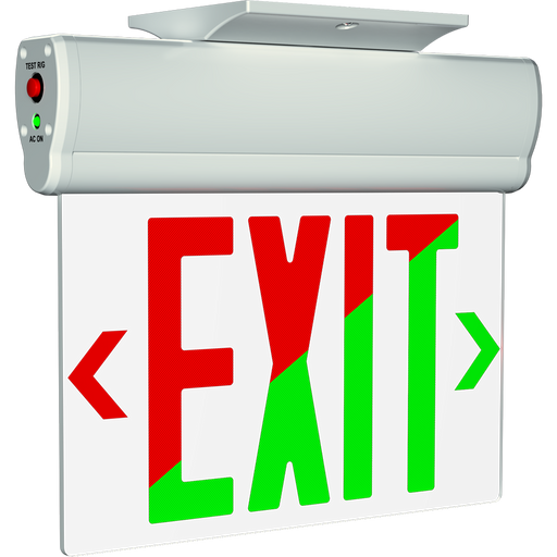 RAB Edgelit Exit 2-Face White Letters Mirror Panel White Housing (ELX-MP)