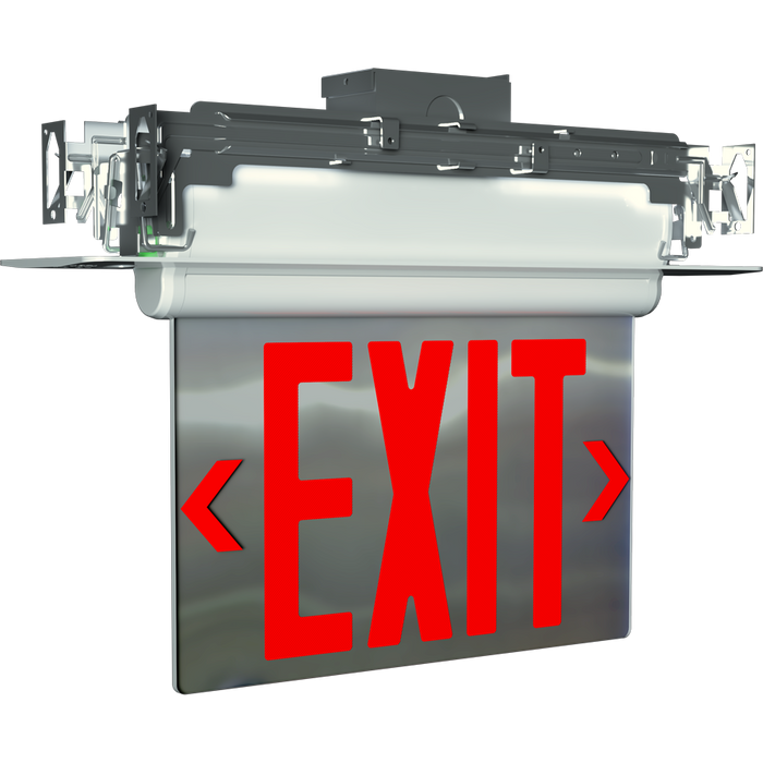 RAB Edgelit Exit 2-Face White Letters Mirror Panel White Housing (ELX-MP)