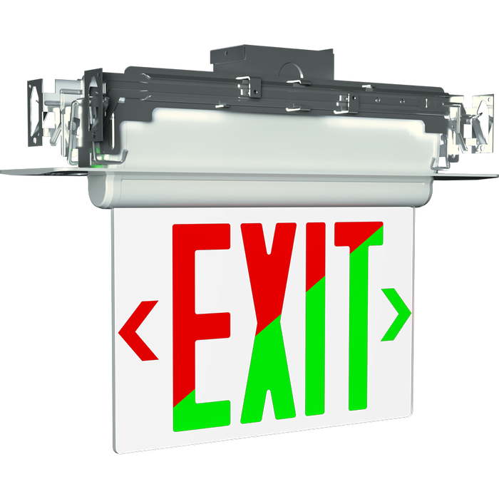 RAB Edgelit Exit 1-Face White Letters Clear Panel White Housing (ELX)