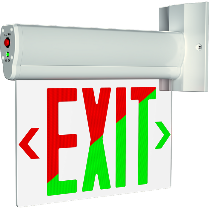 RAB Edgelit Exit 1-Face White Letters Clear Panel White Housing (ELX)