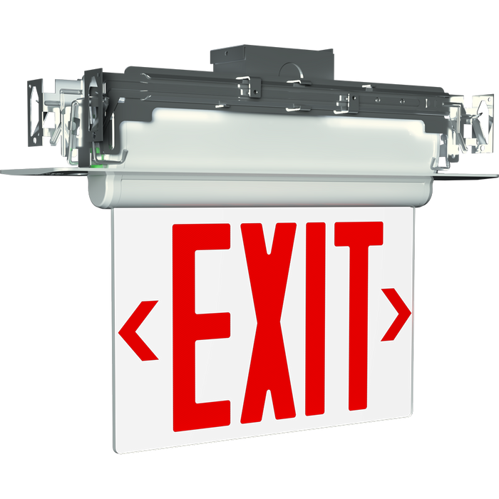 RAB Edgelit Exit 1-Face White Letters Clear Panel White Housing (ELX)