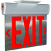 RAB Edgelit NYC Compliant Exit 2-Face Emergency Red Letters Mirror Panel Silver Housing (ELXNYC-MP)