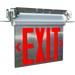 RAB Edgelit NYC Compliant Exit 2-Face Emergency Red Letters Mirror Panel Silver Housing (ELXNYC-MP)