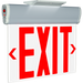 RAB Edgelit NYC Compliant Exit 1-Face Emergency Red Letters Clear Panel Silver Housing (ELXNYC)