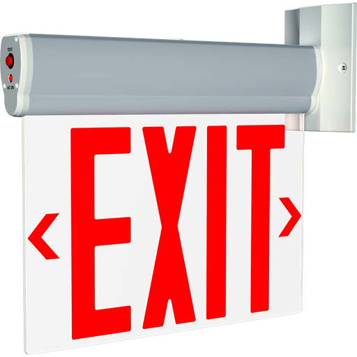 RAB Edgelit NYC Compliant Exit 1-Face Emergency Red Letters Clear Panel Silver Housing (ELXNYC)