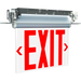 RAB Edgelit NYC Compliant Exit 1-Face Emergency Red Letters Clear Panel Silver Housing (ELXNYC)