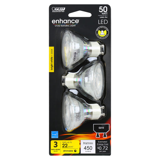 Feit Electric 6W [50W Equivalent] Bright White 3000K GU10 Base MR16 Dimmable LED Bulb 3-Pack (BPMR16IFGU500930CA/3)