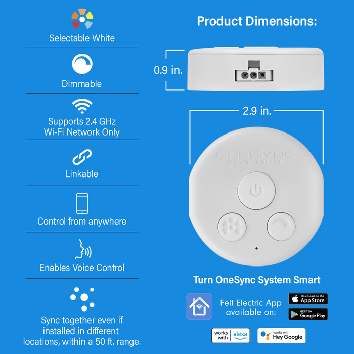 Feit Electric OneSync Under Cabinet Smart Bridge For Voice And App Control 4-Pack (UCL/WIFI/4)