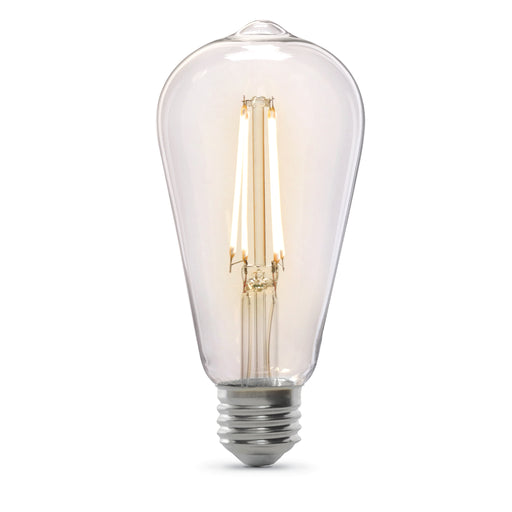 Feit Electric 8.8W [60W Equivalent] Soft White 2700K E26 Base ST19 Dusk To Dawn Filament LED Light Bulb (ST19CL927CA/DD/FILED)