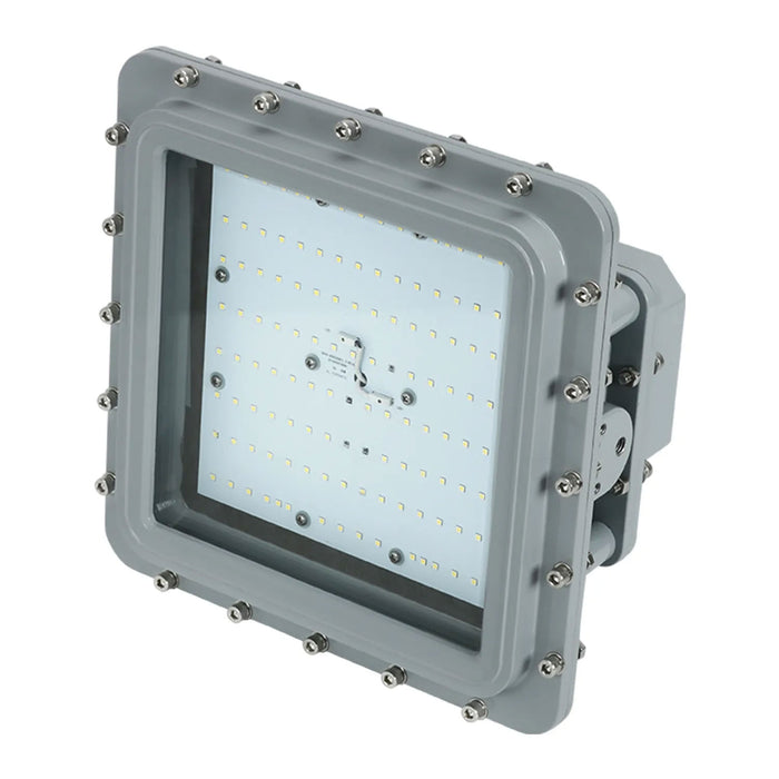 ESL Vision LED Hazardous Location Flood Light 100W 14000Lm 5000K 200-480V Input 120 Degree Beam Angle Grey Finish  (ESL-HZFL-L100W-150-HV-120D)