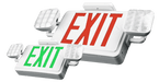 ETI EM-ELC-RG Bicolor LED Emergency Light Exit Sign Combination Red And Green Double-Face Panels Remote Compatibility 90 Minute Battery Backup 120/277V 3.8W (65506101)