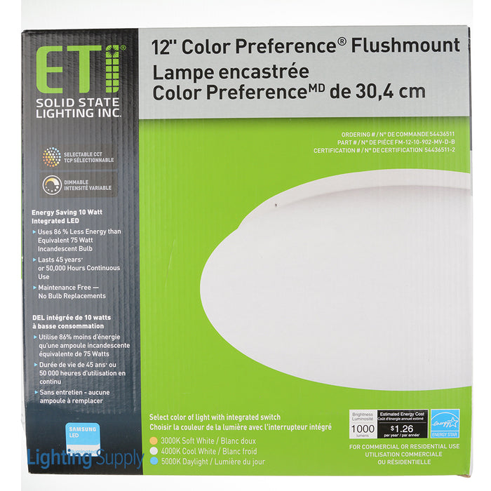 ETI 54436511 FM 12 10 902 MV D B 12 Inch Low Profile LED Flush