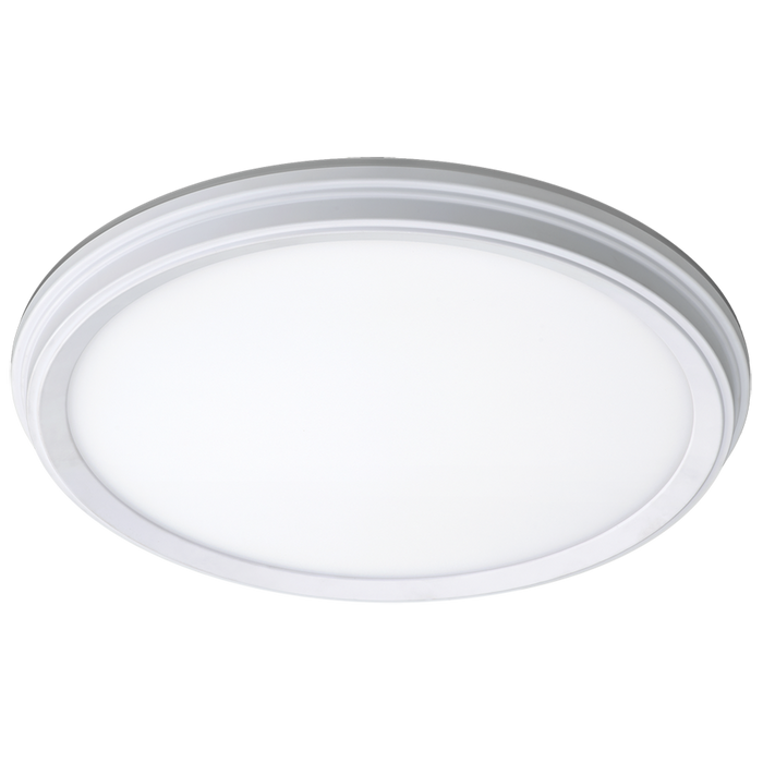 ETI FMNL-11IN-900LM-8-CP3-SV-TD-WT 11 Inch Snapfit Low Profile Flush Mount With 2000K Accent 3CCT Color 3000-5000K 900Lm 3000K 80 CRI Dimmable White Finish (56572113)