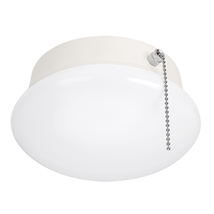 ETI SLP-7-83-840-SV-N 7 Inch Spin Light With Pull Chain Bare Lamp To Flush Mount Converter 830Lm 4000K Dimmable 120V 80 CRI White Finish (54484141)