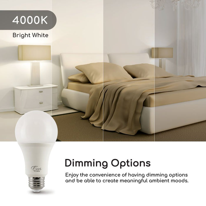 Euri Lighting A21 Omnidirectional LED Light Bulbs Dimmable 17W 120V 1600Lm 210 Degree 4000K 90 CRI E26 Base (EA21-17W5040cec)