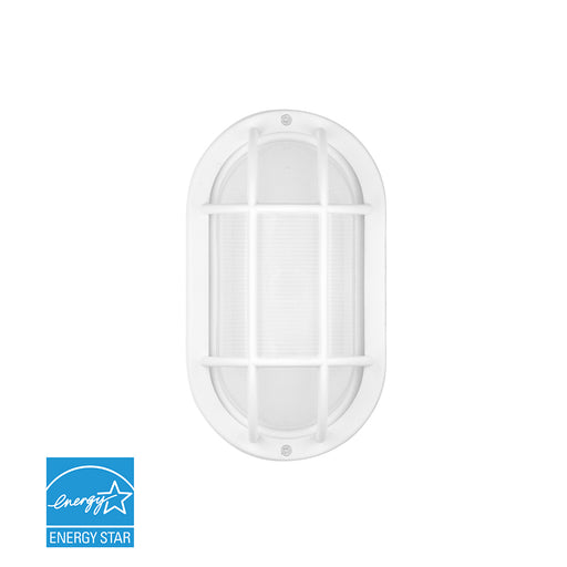 Euri Lighting Outdoor Bulkhead Wall Light Directional Integrated LED Fixture Non-Dimmable 6.2W 120V 434Lm 125 Degree 5000K 80 CRI (EOL-WL14WH-2050e)