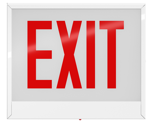 RAB Chicago Exit Universal Faces Emergency Red Letter White Housing No Arrow (EXIT-CH/E)