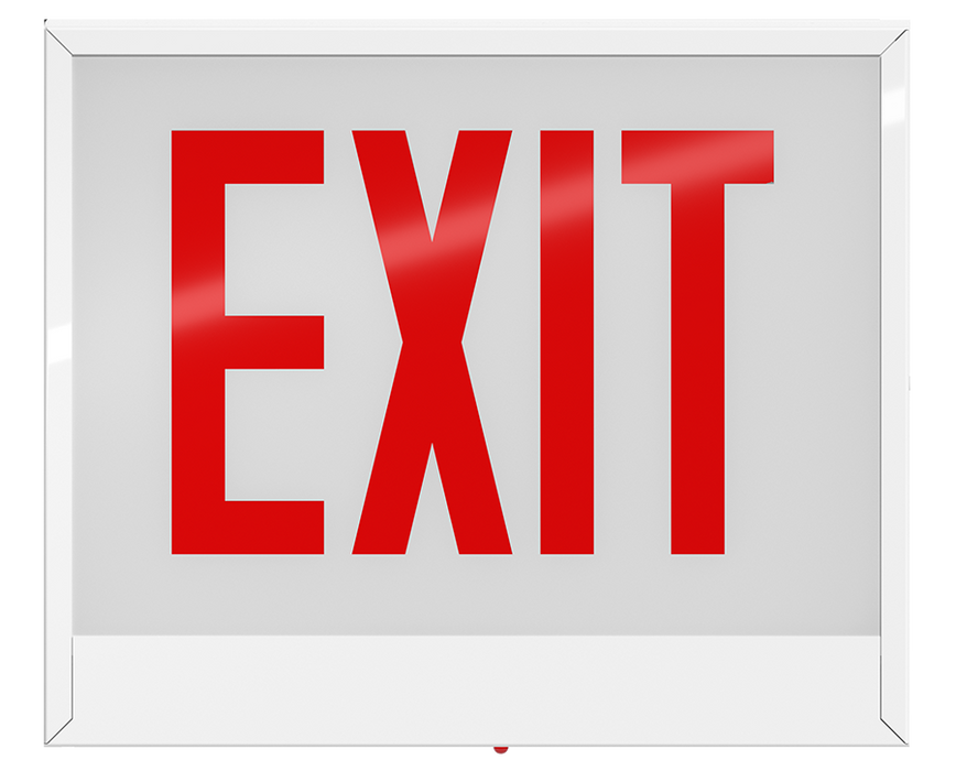 RAB Chicago Exit 1-Face Emergency Red Letter White Housing No Arrow (EXIT-1CH/E)