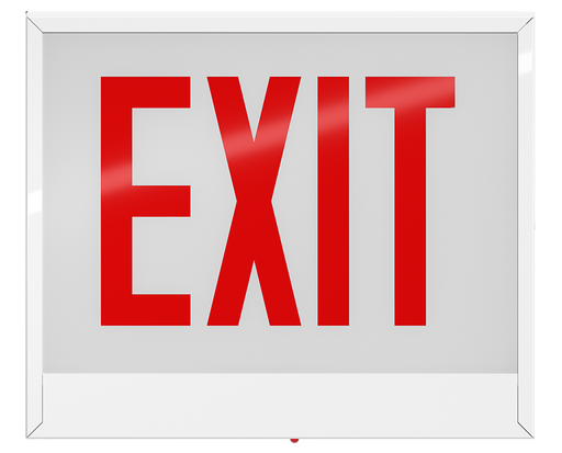 RAB Chicago Exit 1-Face Red Letter White Housing No Arrow (EXIT-1CH)