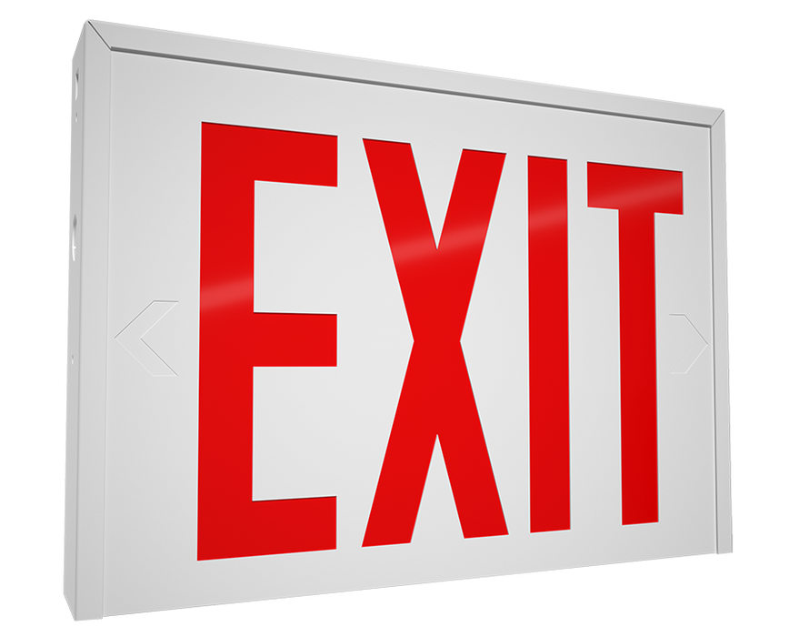 RAB New York Exit Universal Faces Emergency Red-Letter White Housing (EXIT-NY/E)