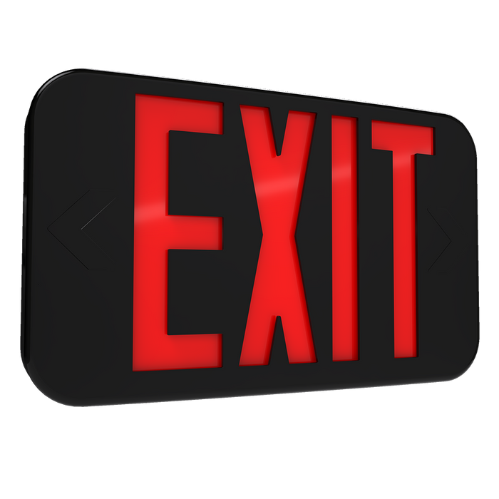 RAB LED Exit Sign Universal Single/Double Face Battery Backup Red/Green Selectable Letter Color Black Housing (EXIT34-RG/E-B)