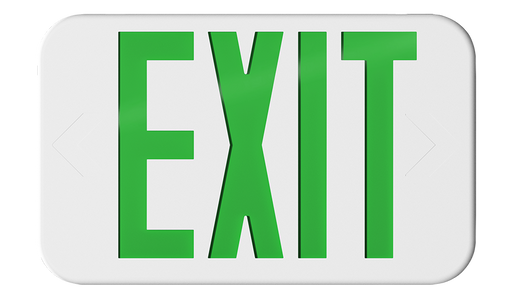 RAB Exit Universal Faces Green-Letter White Housing (EXIT34-G)