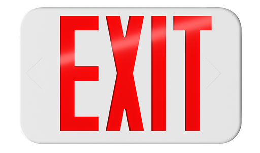 RAB Exit Universal Faces Emergency Red/Green-Letter White Housing (EXIT34-RG/E)