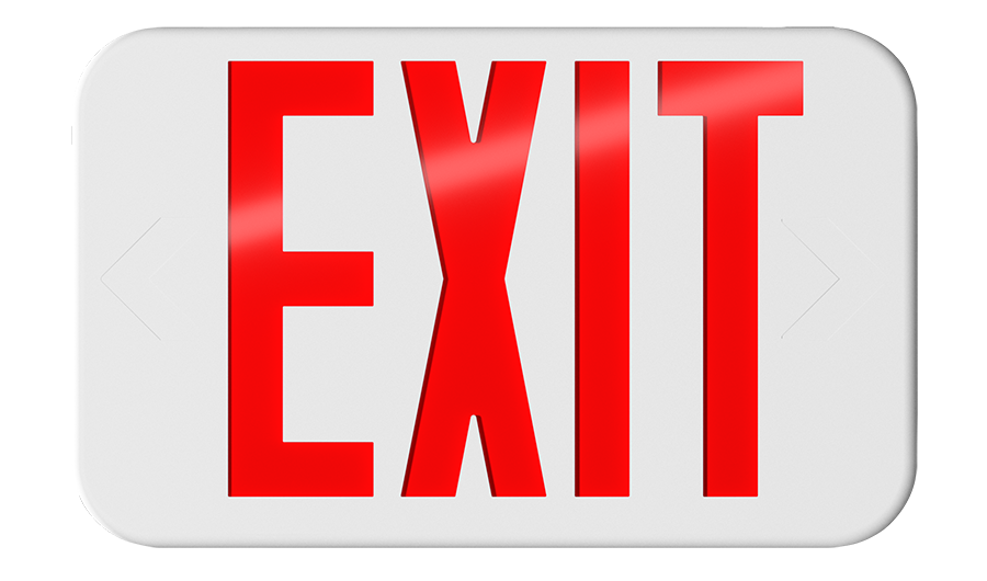 RAB Exit Universal Faces Emergency Red/Green-Letter White Housing (EXIT34-RG/E)