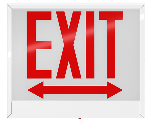 RAB Chicago Exit Universal Faces Red Letter White Housing Left/Right-Arrow (EXIT-LRACH)