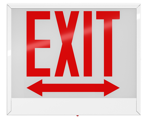 RAB Chicago Exit 1-Face Emergency Red Letter White Housing Double Arrow (EXIT-1DACH/E)