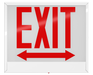 RAB Chicago Exit 1-Face Red Letter White Housing Double Arrow (EXIT-1DACH)