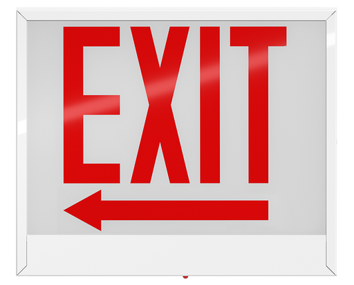 RAB Chicago Exit 1-Face Red Letter White Housing Left Arrow (EXIT-1LACH)