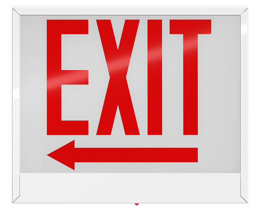 RAB Chicago Exit 1-Face Emergency Red Letter White Housing Left Arrow (EXIT-1LACH/E)