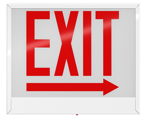 RAB Chicago Exit 1-Face Red Letter White Housing Right Arrow (EXIT-1RACH)