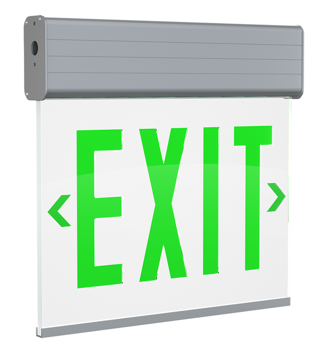 RAB Edgelit Exit 1-Face Green Letter Clear Panel Aluminum Housing (EXITEDGE-1G)