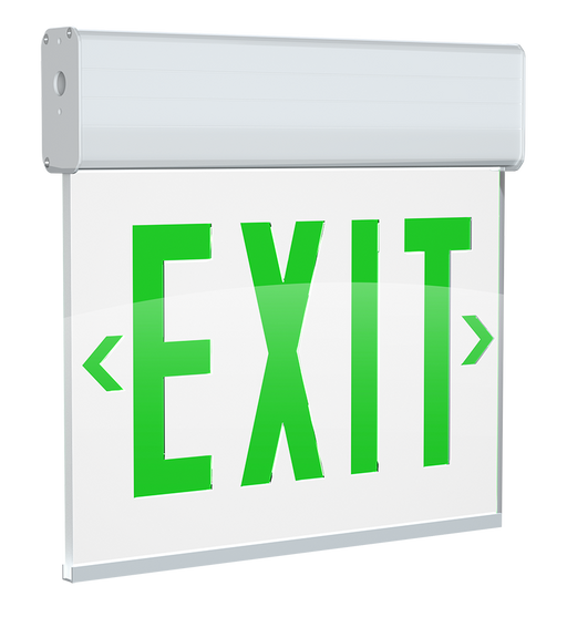 RAB Edgelit Exit 1-Face Green Letter Clear Panel White Housing (EXITEDGE-1GW)