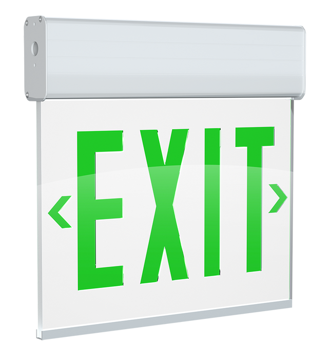 RAB Edgelit Exit 1-Face Green Letter Clear Panel White Housing (EXITEDGE-1GW)