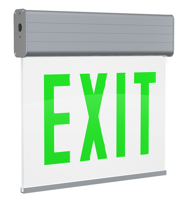 RAB Edgelit Exit 1-Face Green Letter White Panel Aluminum Housing (EXITEDGE-1GWP)