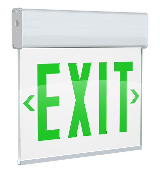 RAB Edgelit Exit 1-Face Green Letter White Panel White Housing (EXITEDGE-1GWPW)