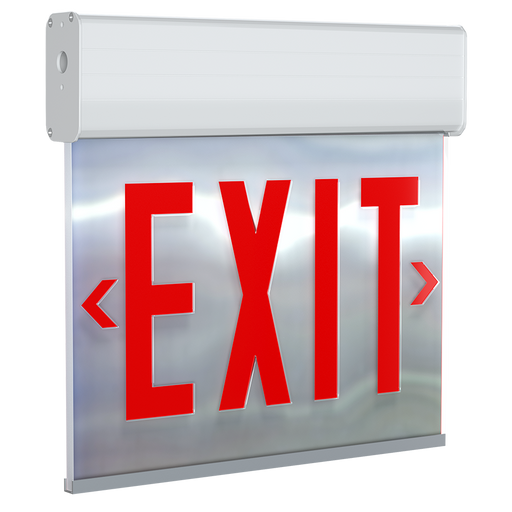 RAB Edgelit Exit 1-Face Red-Letter Mirror Panel White Housing (EXITEDGE-1MPW)