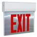 RAB Edgelit New York Exit 1-Face Emergency Red Letter Mirror Panel White Housing Self-Test (EXITEDGE-1MPWSNY/E)
