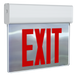 RAB Edgelit New York Exit 1-Face Emergency Red Letter Mirror Panel White Housing (EXITEDGE-1MPWNY/E)