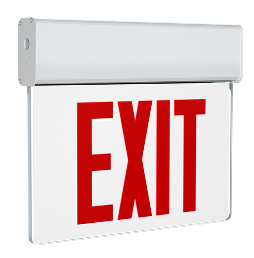 RAB Edgelit Exit 1-Face Red-Letter Clear Panel White Housing (EXITEDGE-1W)